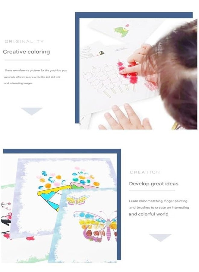 VHBIE كتاب الرسم بالأصابع من VHBIE || مجموعة أطفال قابلة للغسل مع 7 ألوان للأصابع || كتاب فنون وحرف يدوية للأطفال باستخدام بصمات الأصابع (عبوة واحدة) (الرسم بالأصابع) - Image 5
